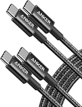 Anker USB C to USB C Cable, 60W Fast Charging Cable (2-Pack, 6 ft, Black)