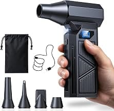 Compressed Air Duster, 160,000 RPM Brushless Cordless Blower, 4 Speed LED Rechargeable Mini Air Duster Remover for PC, Keyboard, Car, Household & Outdoor Use