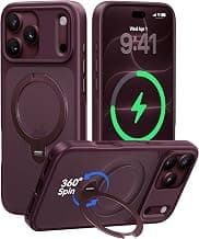 CASEKOO Burgundy for iPhone 18 Pro Max Case with 360 Spin Magnetic Stand