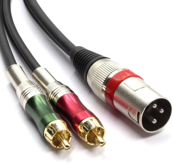 XLR Male to 2 x Phono
