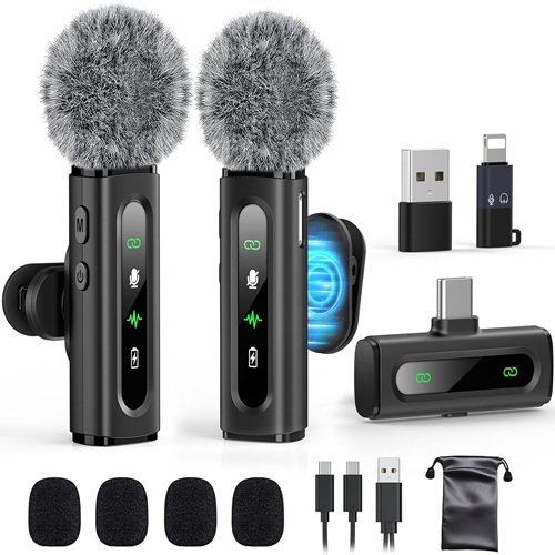 USB C Lavalier Microphone Wireless Mini Mic