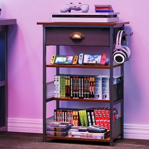 4-Tier AV Media Stand with Drawer