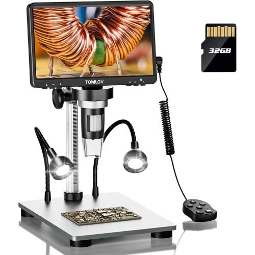 TOMLOV DM9 7" Digital Microscope: 1080P 1200X Coin Microscope Magnifier