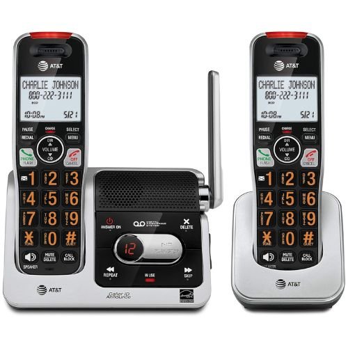 AT&T BL102-2 DECT 6.0 2-Handset Cordless Phone for Home with Answering Machine