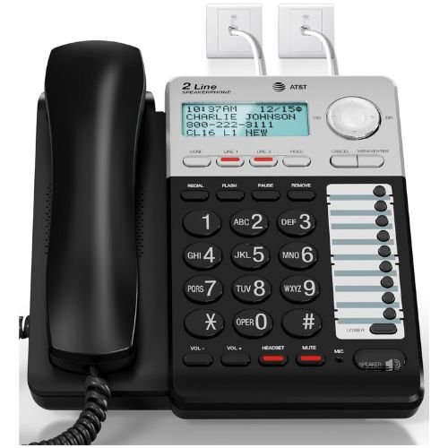AT&T ML17929 2-Line Corded Telephone, Black