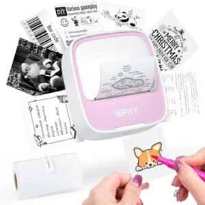 iDPRT Portable Sticker Maker Machine with 1 Roll Sticker Paper, Mini Printer Efficiently and Quickly, Thermal Printer