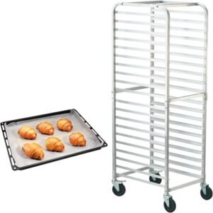 VEVOR Bun Pan Rack, 20-Tier Commercial Bakery Racks with Brake Wheels