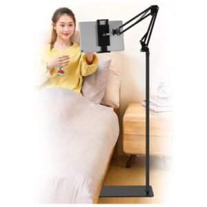 Tablet Floor Stand, Adjustable Universal 360-degree Rotatable Metal Tablet Holder