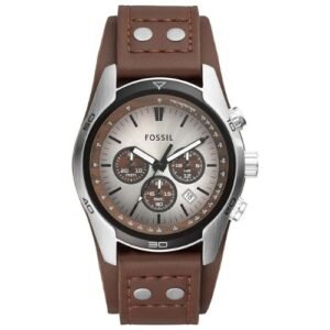 Deals Fossil Men's Coachman Quartz Stainless Steel and Leather Chronograph Watch