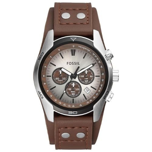 Fossil Men's Coachman Quartz Stainless Steel and Leather Chronograph Watch