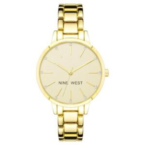 Deals Nine West Women's Crystal Accented Bracelet Watch