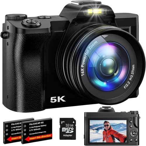 5K Digital Camera WiFi Autofocus Vlogging Camera