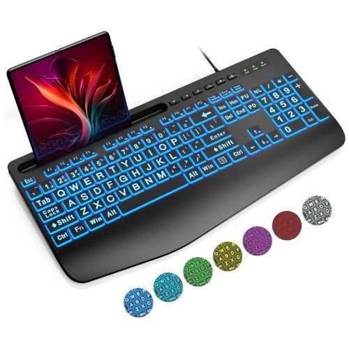 SABLUTE Large Print Backlit Keyboard