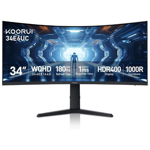 KOORUI 34-inch Curved Ultrawide WQHD 3440×1440 Gaming Monitor