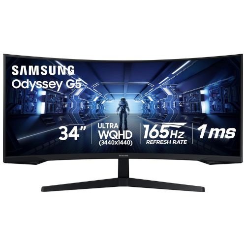 SAMSUNG 34' Odyssey G5 Ultra-Wide Gaming Monitor with 1000R Curved Screen