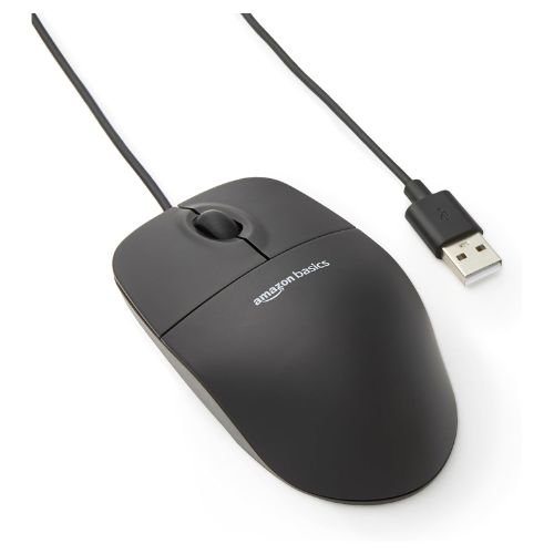 Amazon Basics 3-Button USB Wired Mouse