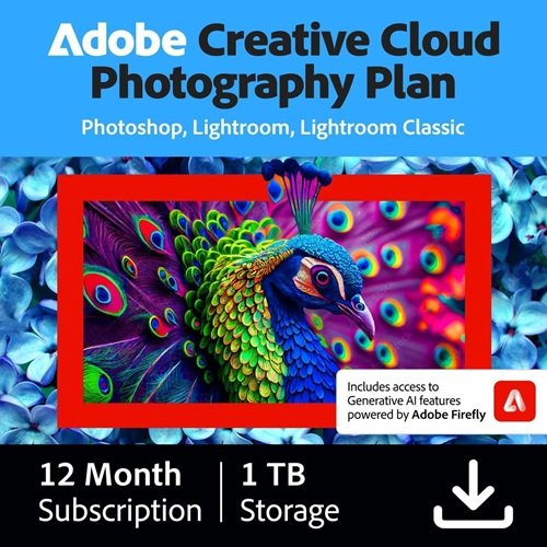 Adobe Creative Cloud Photography Plan 1TB (Photoshop + Lightroom)