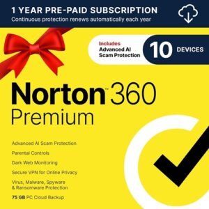Norton 360 Premium 2026 Ready, Antivirus software for 10 Devices with Auto-Renewal