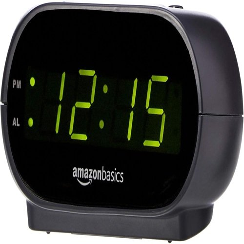 Amazon Basics Small Digital Oval Alarm Clock