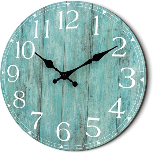 HYLANDA 14 Inch Teal Wall Clock