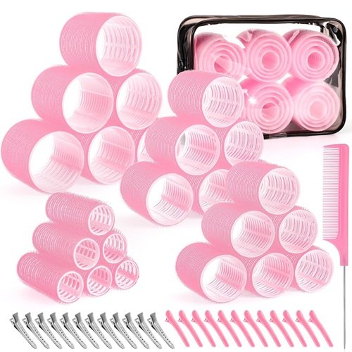 4 Sizes Self-Grip Hair Rollers Set for Long