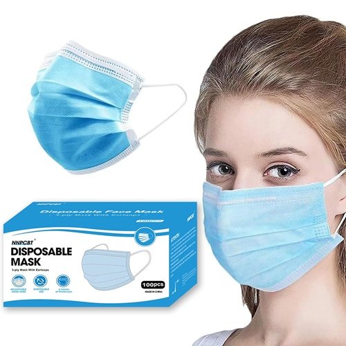 NNPCBT Blue Disposable Face Masks 100 Pack