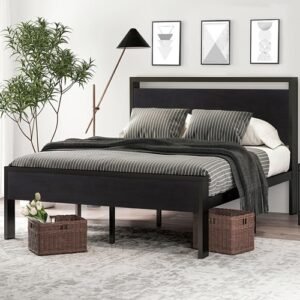 SHA CERLIN 14 Inch Full Size Metal Platform Bed Frame