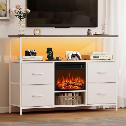 Eueiriup TV Stand with Fireplace