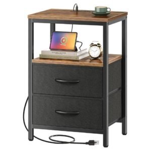 Huuger Nightstand with Charging Station